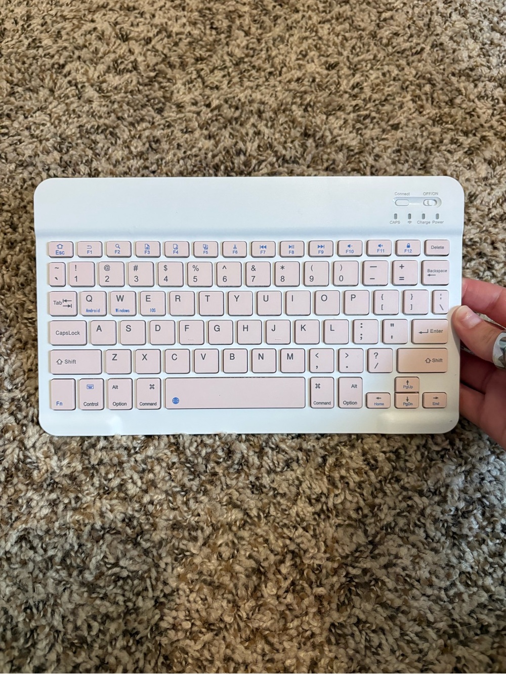 Bluetooth Keyboard for iPad - Pink and White